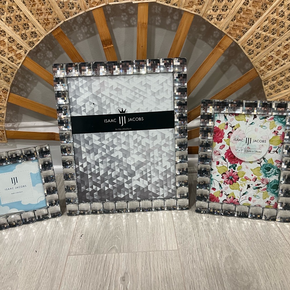 Isaac Jacobs Bling Jeweled Picture Frame Set